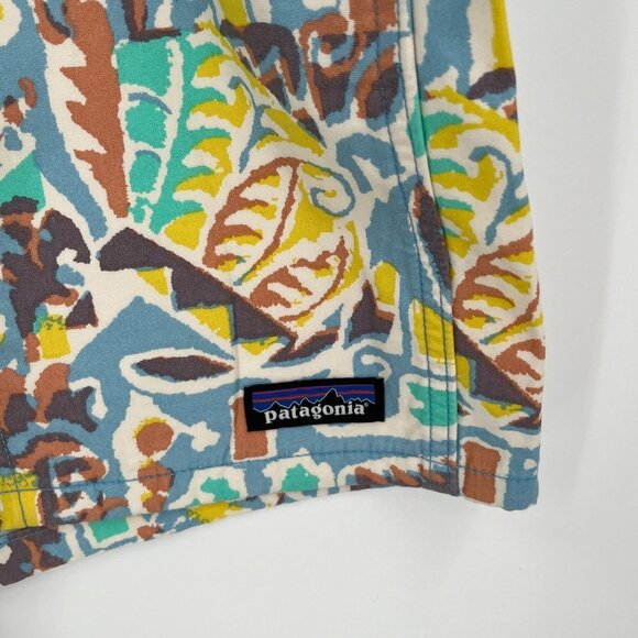 PATAGONIA WOMEN'S FUNHOGGERS COTTON SHORTS SIZE XS 4" THRIVING PLANET LAGO BLUE - Picture 2 of 12